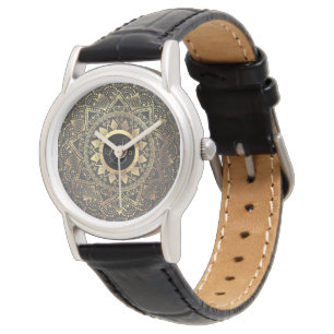 Montre Elégante oeuvre de mandala en or