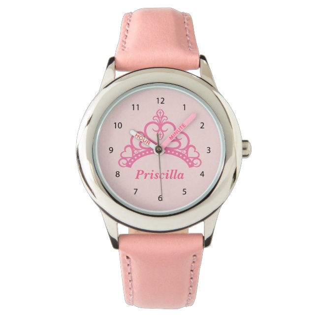 Montre Élégante Princesse Rose Tiara, Couronne pour fille (devant)