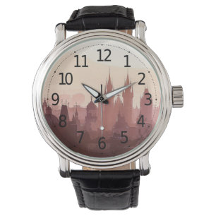 Montre Elégante ville de Prague Acryllique oeuvre d'art  