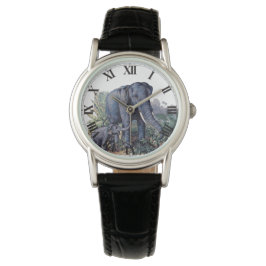 Montre Eléphant maman et bébé vintage