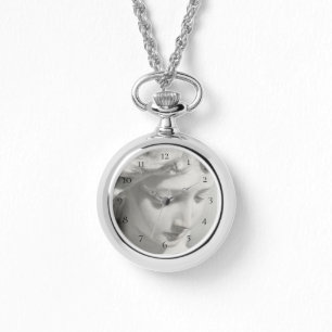 Montre *~* Emballage d'argent féminin autour du marbre bl