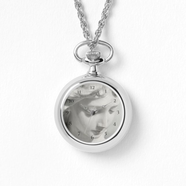 Montre *~* Emballage d'argent féminin autour du marbre bl (Recto)