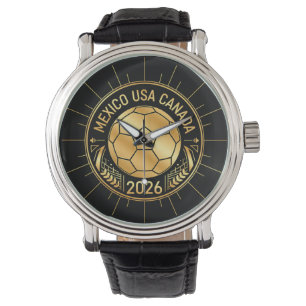 Montre Emblème de football doré 2026 Mexique États-Unis