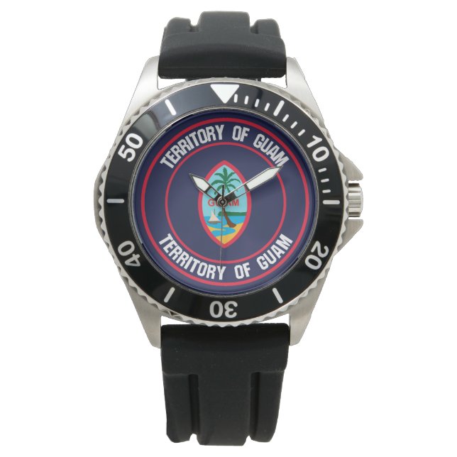 Montre Emblème rond de Guam (devant)