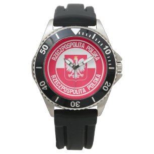 Montre Emblème rond de la Pologne