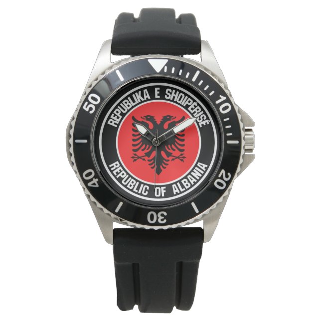 Montre Emblème rond de l'Albanie (devant)
