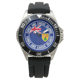 Montre Emblème rond des îles Turques et Caïques
