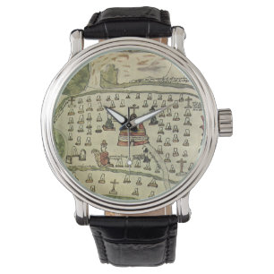 Montre Empire aztèque de Montezuma, carte antique du mond