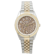 Empreinte de léopard Chic Ajouter Votre Nom Wrist 