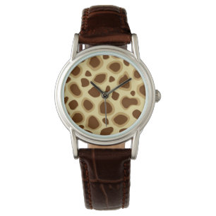 Montre Empreinte de léopard - Chocolat Brown et Chocolat 