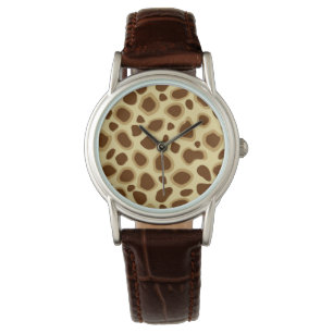 Montre Empreinte de léopard - Chocolat Brown et Chocolat 