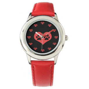 Montre Empreintes de pattes dans mon coeur par Shirley Ta