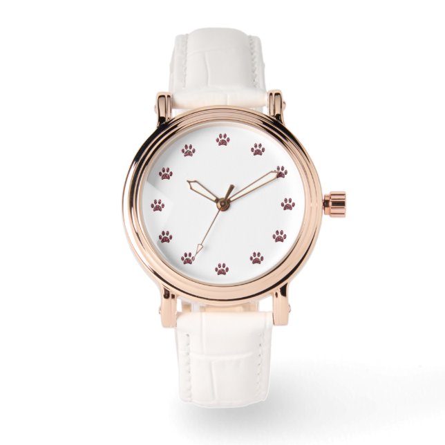 Montre Empreintes de pattes de Parties scintillant d'or r (Recto)