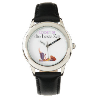 Montre en acier inoxydable à bracelet noir