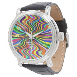 Montre en acier inoxydable arc-en-ciel infini