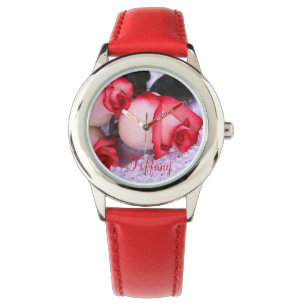 Montre en acier inoxydable Bezel pour enfant/Rose