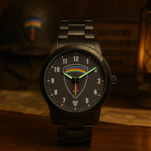 Montre en acier inoxydable noir Hommage à SHAEF