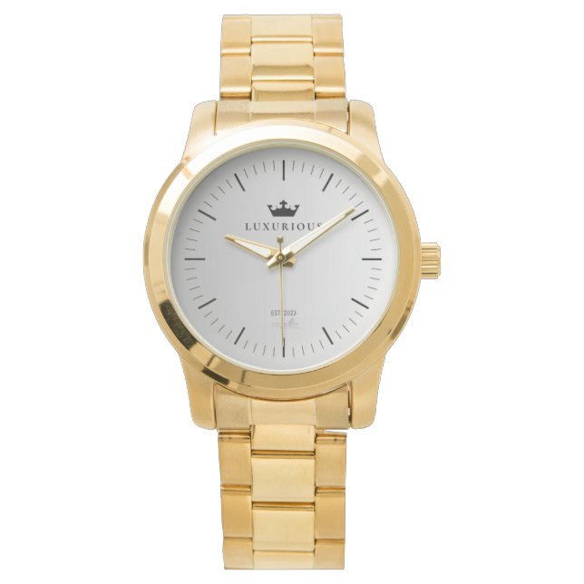 Montre en acier inoxydable or par Luxuriant (devant)