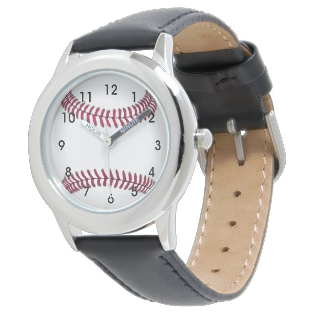 Montre en acier inoxydable pour enfants de basebal (Incliné)