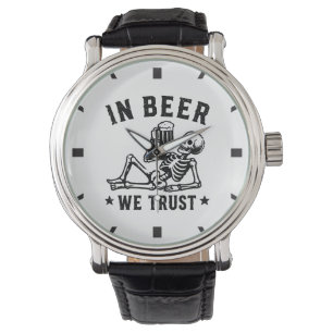 Montre En bière, nous avons confiance squelette rafraîchi