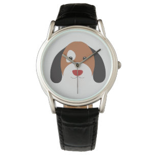 Montre en cuir noir classique
