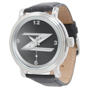 Montre en cuir noir pour homme 350Z