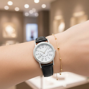 Montre en cuir personnalisée en cadeau pour maman