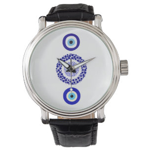 Montre en cuir Vintage pour yeux mal pour hommes
