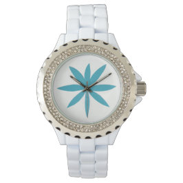 Montre en émail blanc avec conception Starburst
