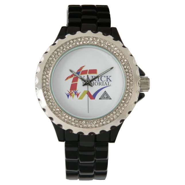 Montre en émail noir pour hommes : Varick Memorial (devant)