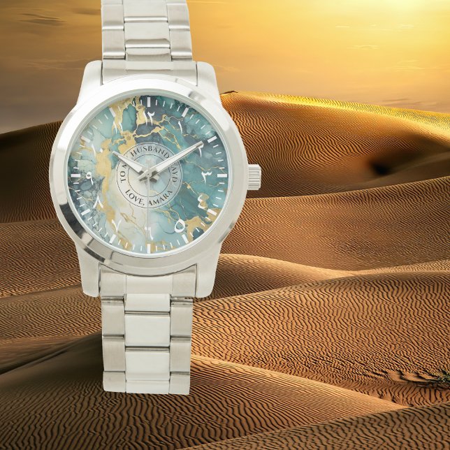 Montre en marbre turquoise - Bracelet en argent su (Créateur téléchargé)