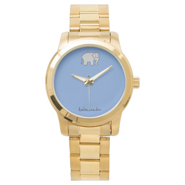 Montre en métal or Elephant Ambassador (devant)