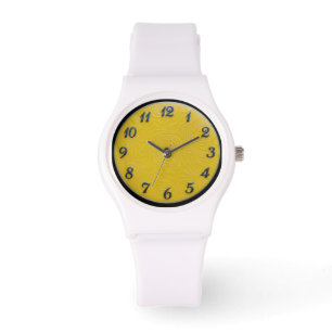 Montre en silicone blanc + Bracelet  Cadran citron