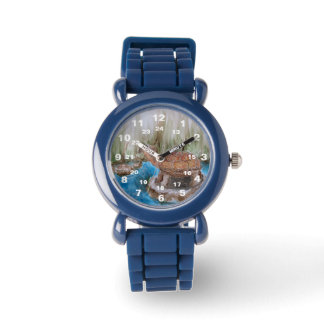 Montre en silicone bleu