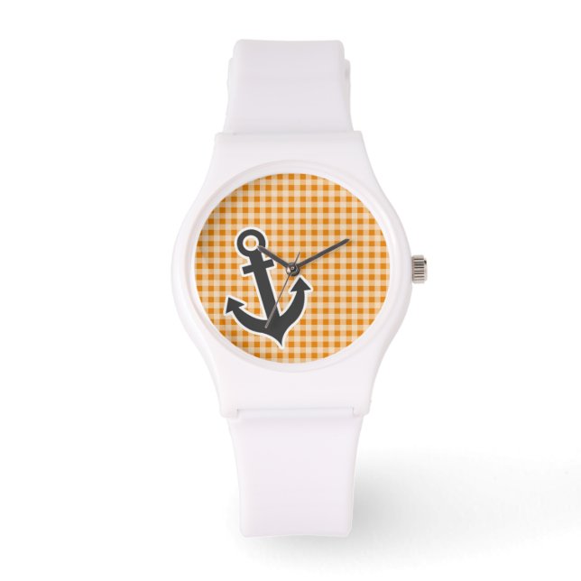 Montre En vichy orange foncé ; Ancre (Recto)