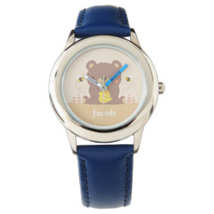 Montre enfant ours et abeilles de la forêt mignonn