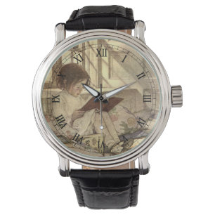 Montre Enfant vintage Lire un livre, Jessie Willcox Smith