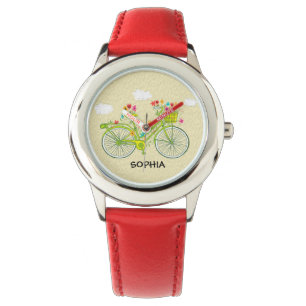 Montre enfantine personnalisée de vélo vintage mig