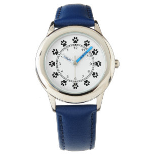 Montre Enfants de cool de bleu de pattes de chien