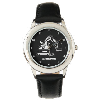 Montre Enfants Digger Boys Black Nom personnalisé