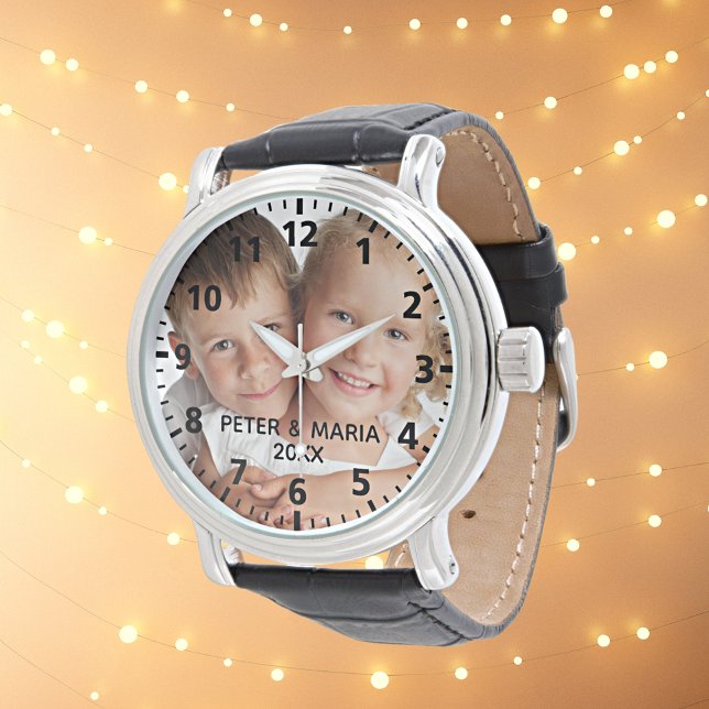 Montre Enfants enfants personnalisés nom photo année (Créateur téléchargé)