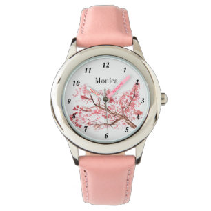 Montre Enfants Fleurs botaniques en fleurs de cerisier No