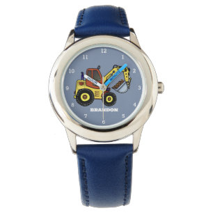Montre Enfants garçons Construction Digger Excavateur Nom