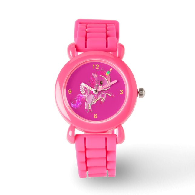 Montre Enfants Parties scintillant rose bracelet mignonne (Recto)