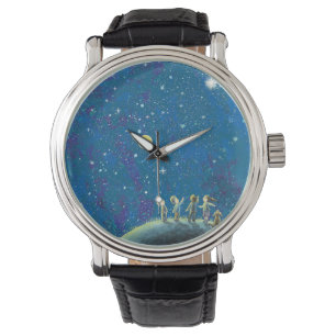 Montre Enfants Regardant Night Sky