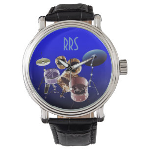 Montre Ensemble de tambour Monogramme personnalisé Monogr