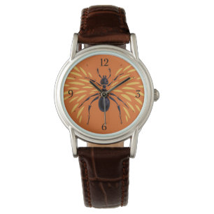 Montre Entomologie orange ardente à ailes d'amant