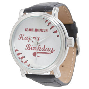 Montre Entraîneur Joyeux Anniversaire Grand Grunge Baseba