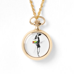 Montre enveloppante d'or de fille de la Guyane