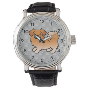 Montre Épagneul Tibétain Rouge Chien de Dessin Animé